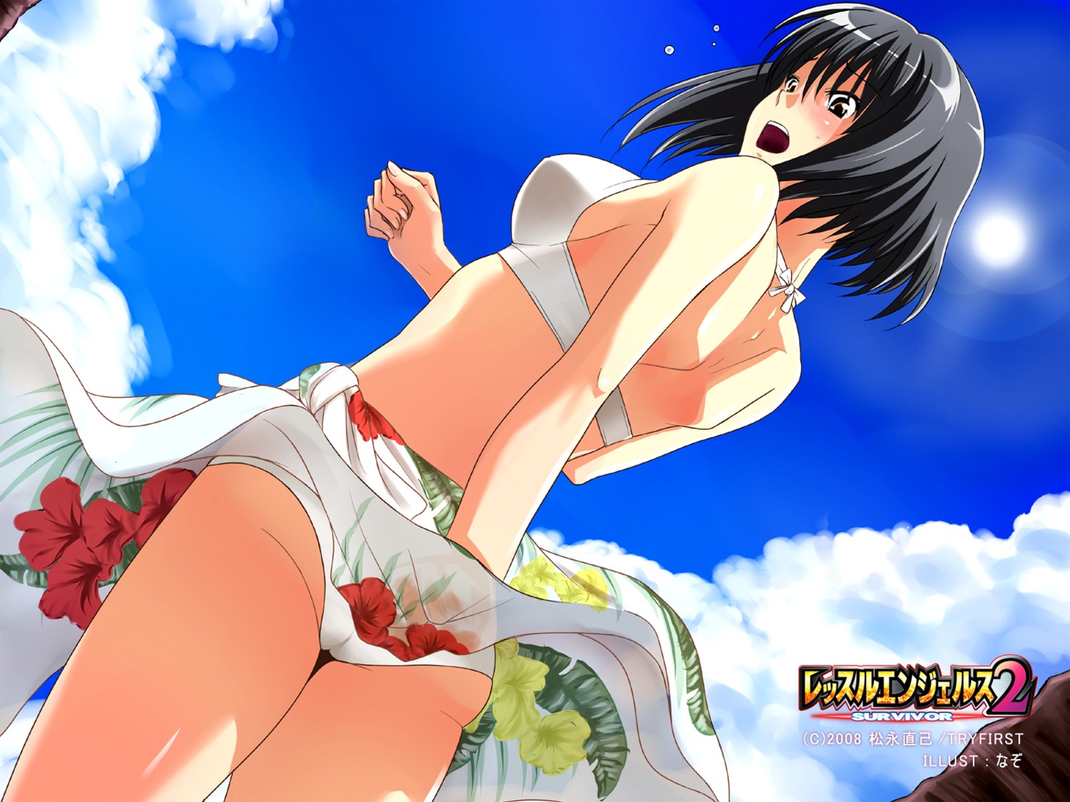 bikini, echigo_shinobu, nazo, swimsuits, wallpaper, wrestle_angels, wrestle_angels_survivor_2