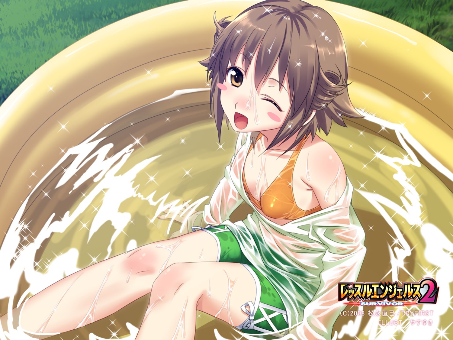 bra, enomoto_aya, see_through, wallpaper, wet_clothes, wrestle_angels, wrestle_angels_survivor_2, yasuyuki