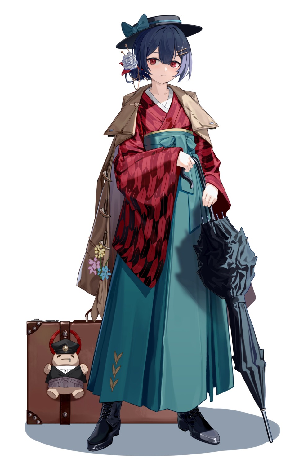 japanese_clothes, morino_rinze, the_idolm@ster, the_idolm@ster_shiny_colors, umbrella, xiu_kukkii
