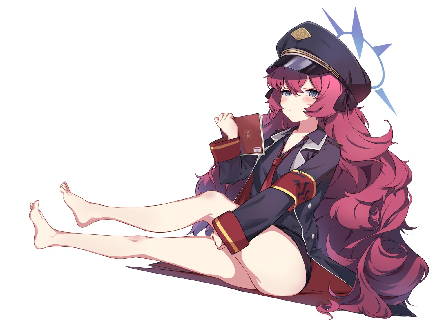 blue_archive, halo, natsume_iroha, shionji_ax, skirt_lift, uniform