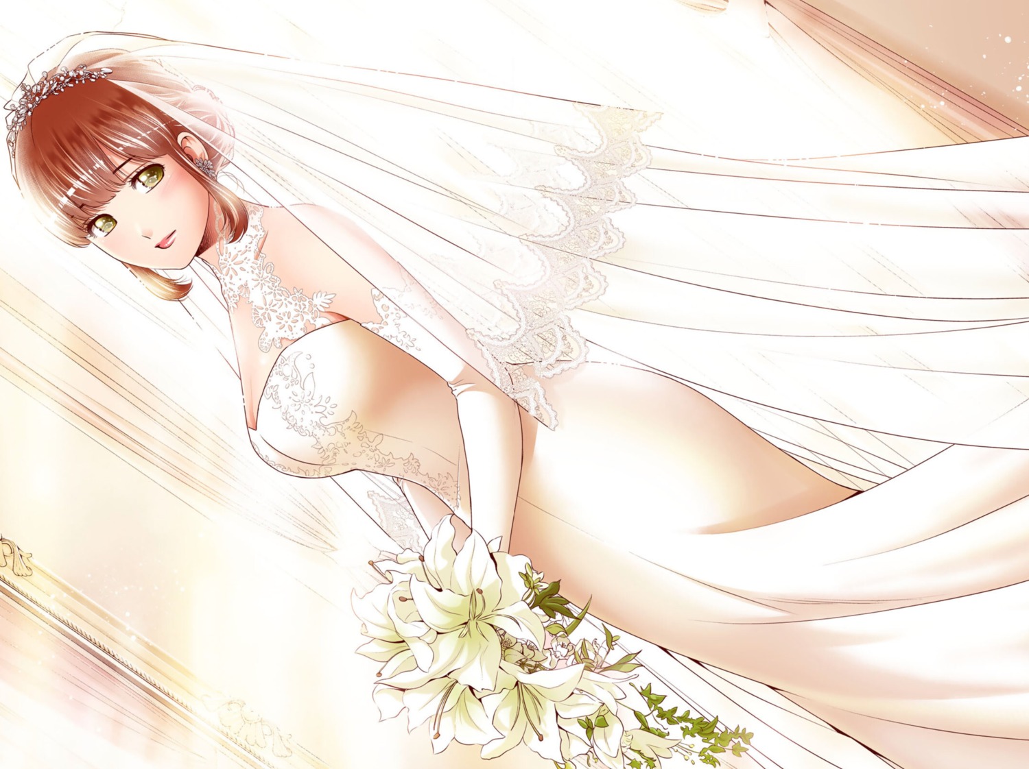 domestic_na_kanojo, dress, sasuga_kei, tachibana_hina, wedding_dress