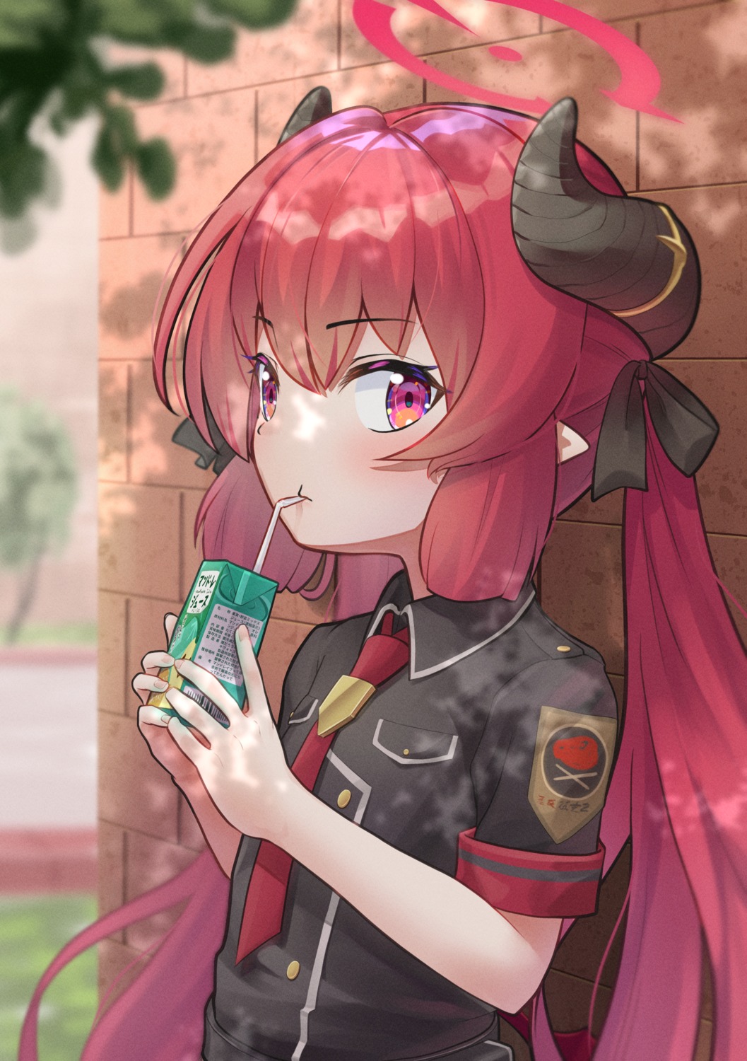 akashi_junko, blue_archive, cal_minutes, halo, horns, pointy_ears, uniform