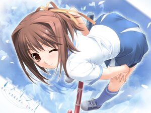 amesarasa, cuffs, hashimoto_takashi, kumihama_mitsuha, seifuku, wallpaper