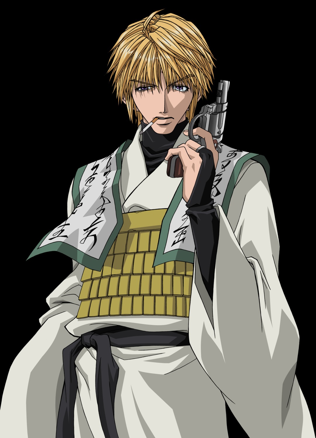 genjou_sanzou, gun, male, saiyuki, smoking