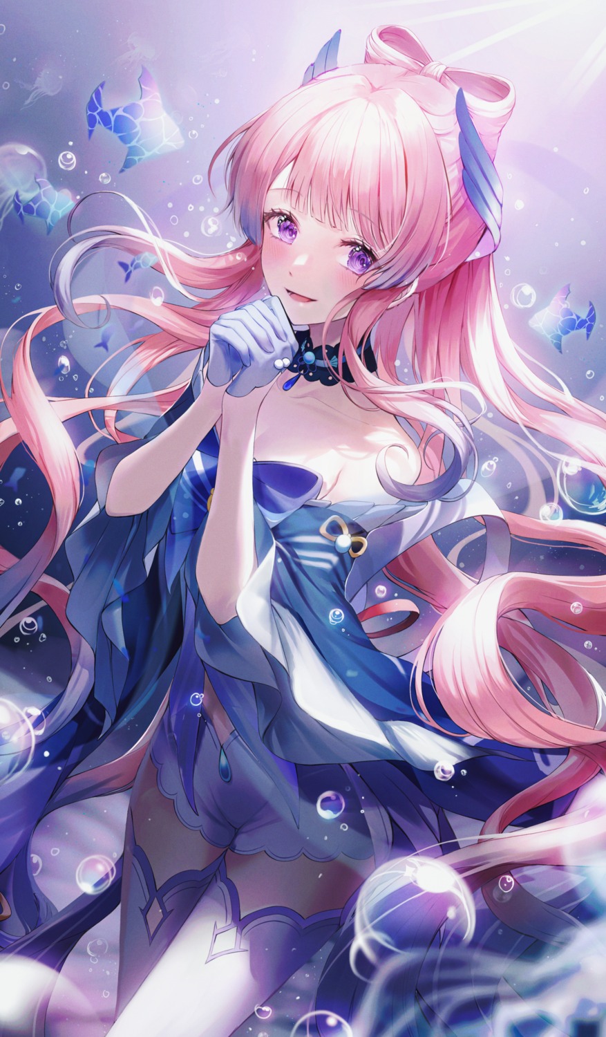 genshin_impact, iro_(iro_252_), no_bra, sangonomiya_kokomi, thighhighs