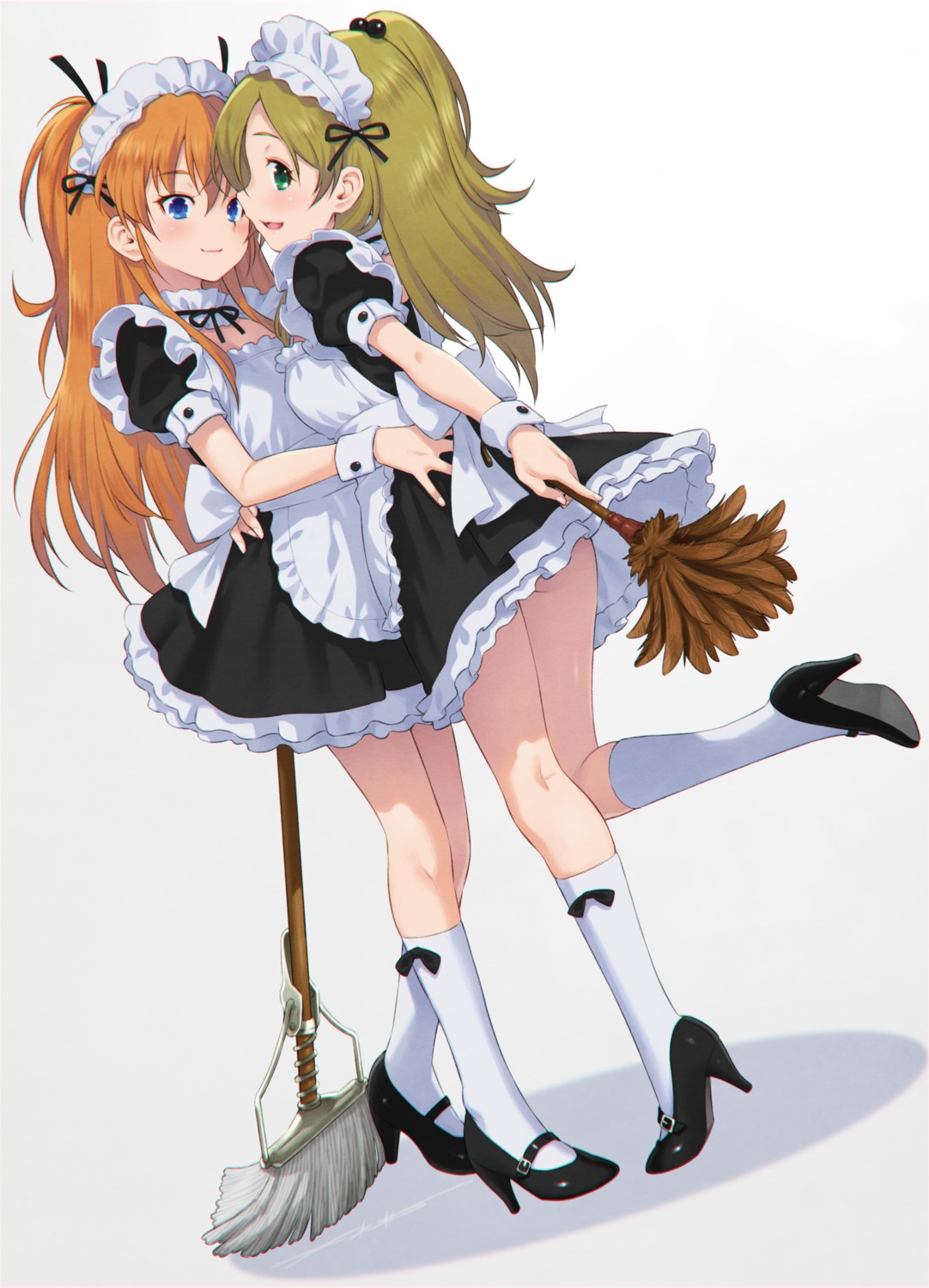ass, heels, houjou_hibiki, kazuma_muramasa, maid, minamino_kanade, precure, skirt_lift, suite_precure, symmetrical_docking