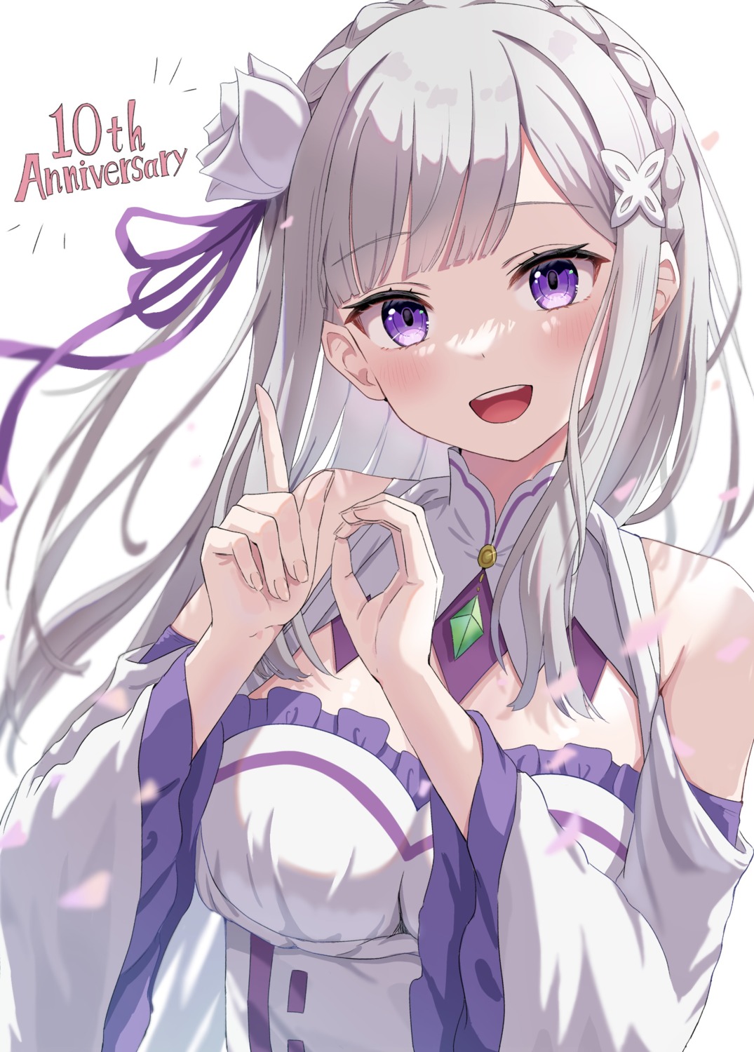 elf, emilia_(re_zero), mei_am0, pointy_ears, re:zero_kara_hajimeru_isekai_seikatsu