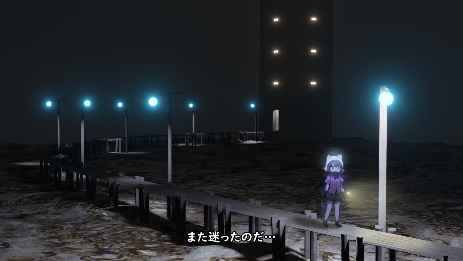 abubu, animal_ears, common_raccoon, kemono_friends, landscape, tail, wallpaper