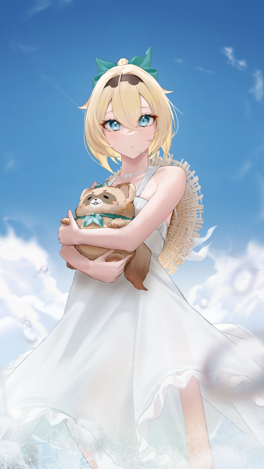 dress, hololive, jpeg_artifacts, kazama_iroha, summer_dress, wanne