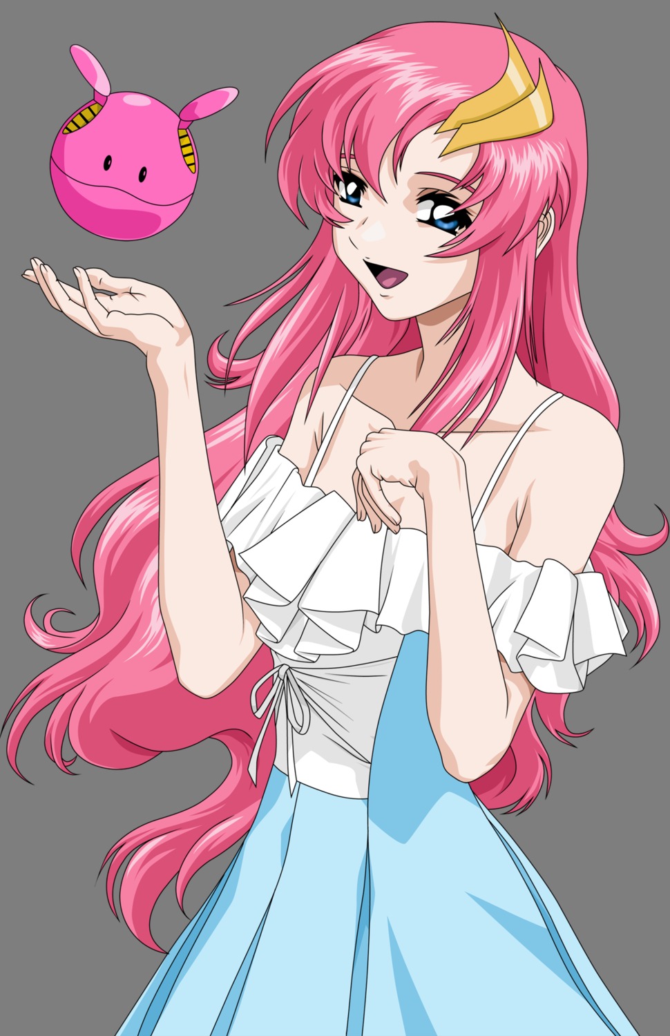 dress, gundam, gundam_seed, haro, lacus_clyne, transparent_png, vector_trace