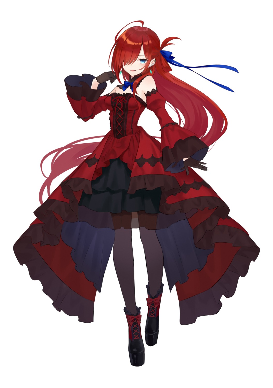 azuuru, dress, inori_no_kuni_no_riviere, lolita_fashion, majo_no_tabitabi, no_bra, pantyhose, riviere_(majotabi)