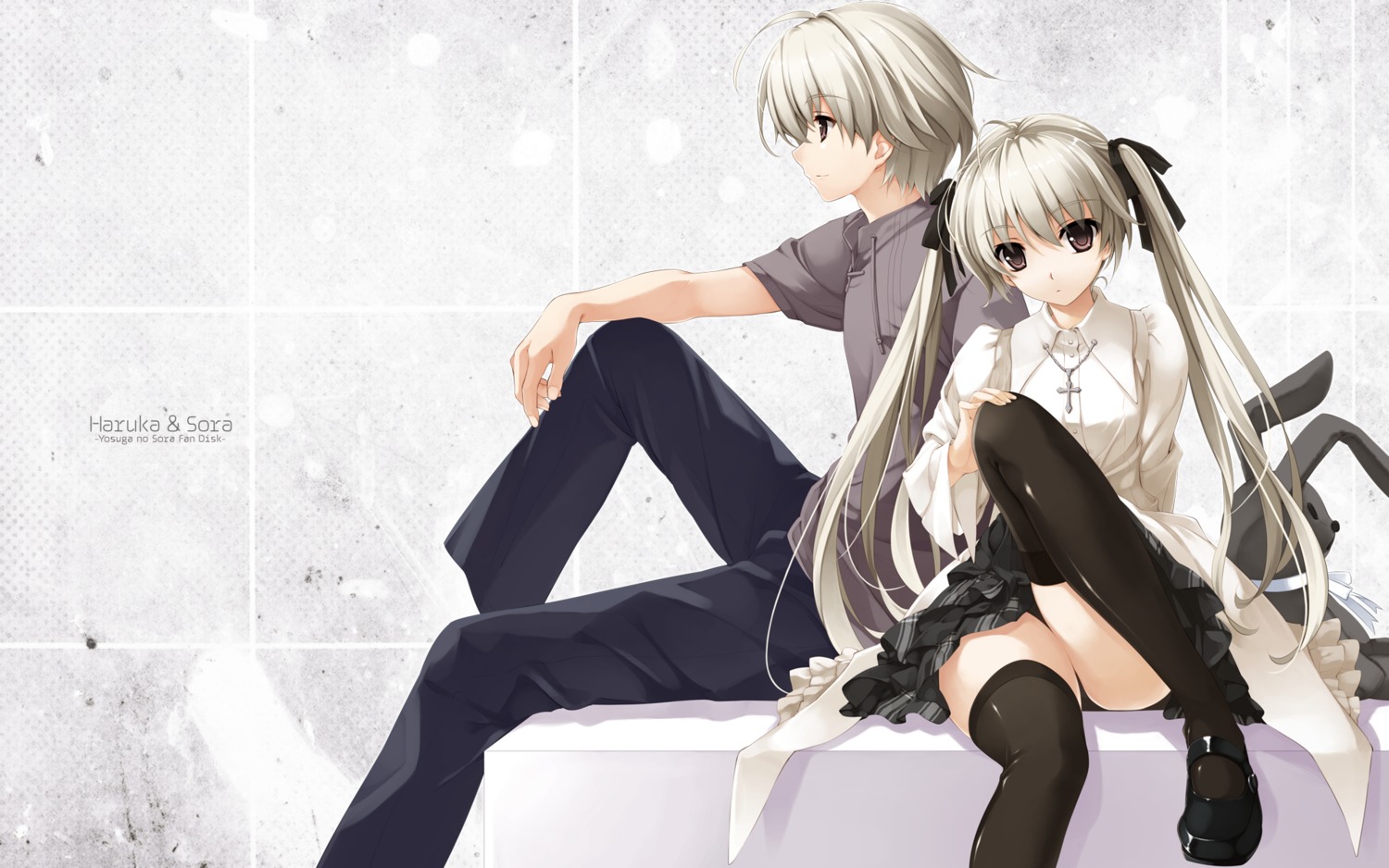 kasugano_haruka, kasugano_sora, misaki_kurehito, thighhighs, wallpaper, yosuga_no_sora