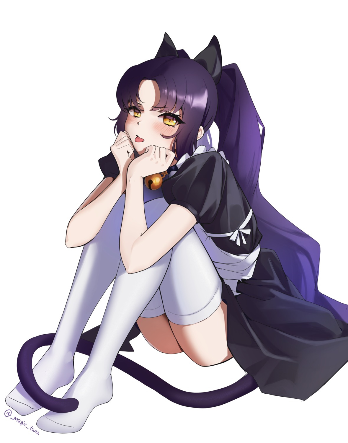 animal_ears, magictuna, maid, nekomimi, tail, thighhighs