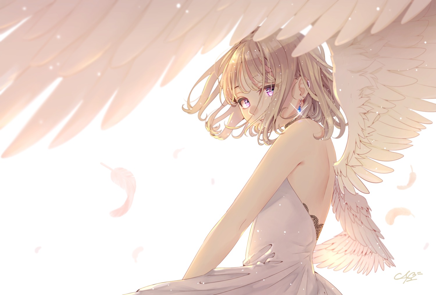 a2k2, dress, no_bra, wings