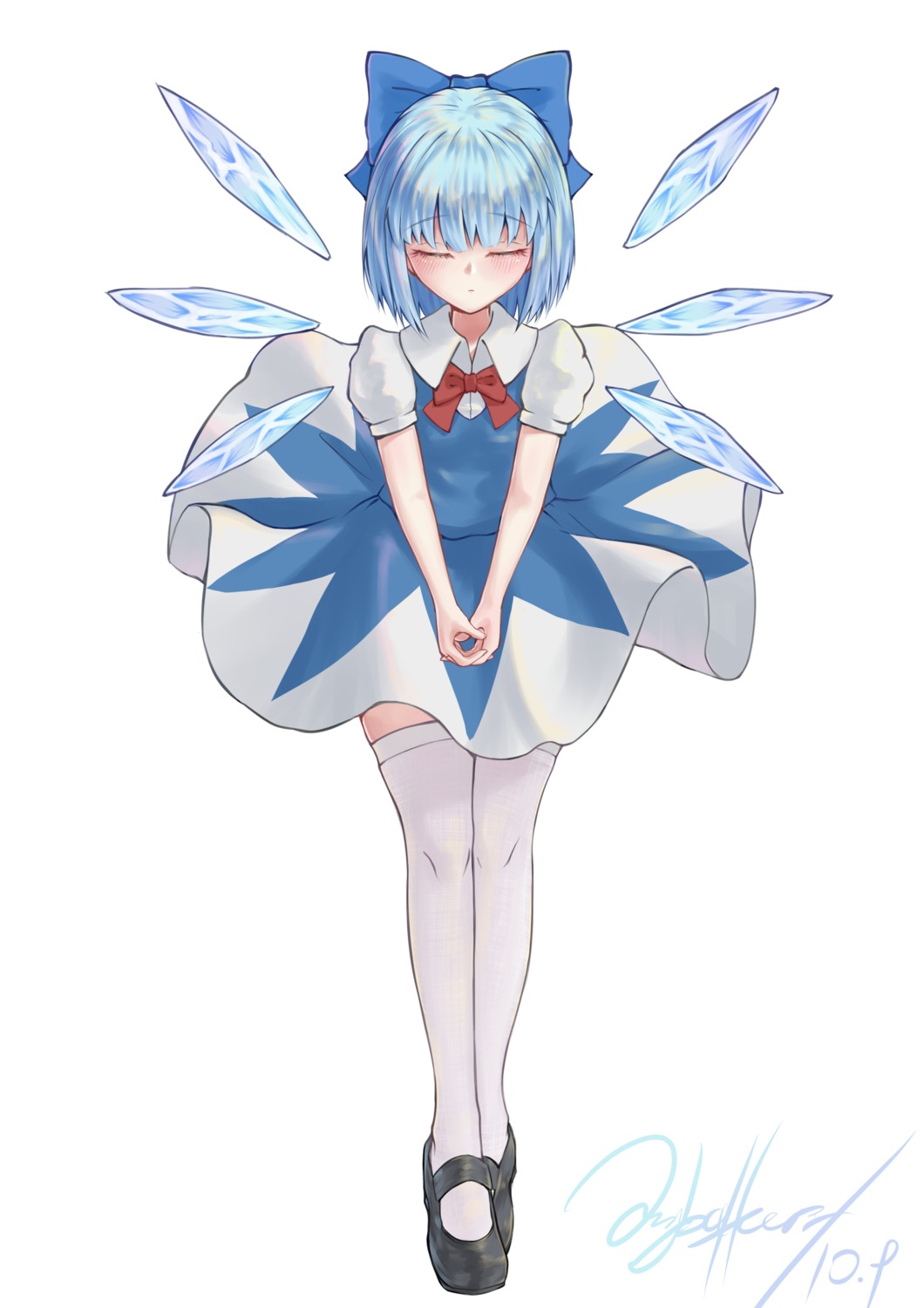 cirno, dress, littiecy, thighhighs, touhou, wings