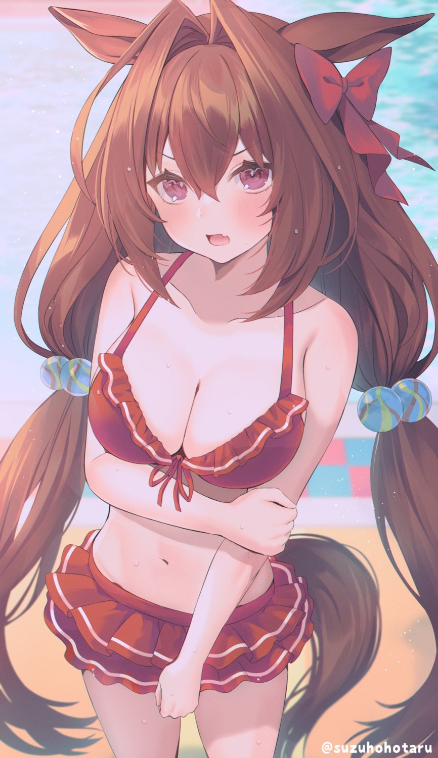 animal_ears, bikini, daiwa_scarlet_(umamusume), suzuho_hotaru, swimsuits, tail, uma_musume_pretty_derby