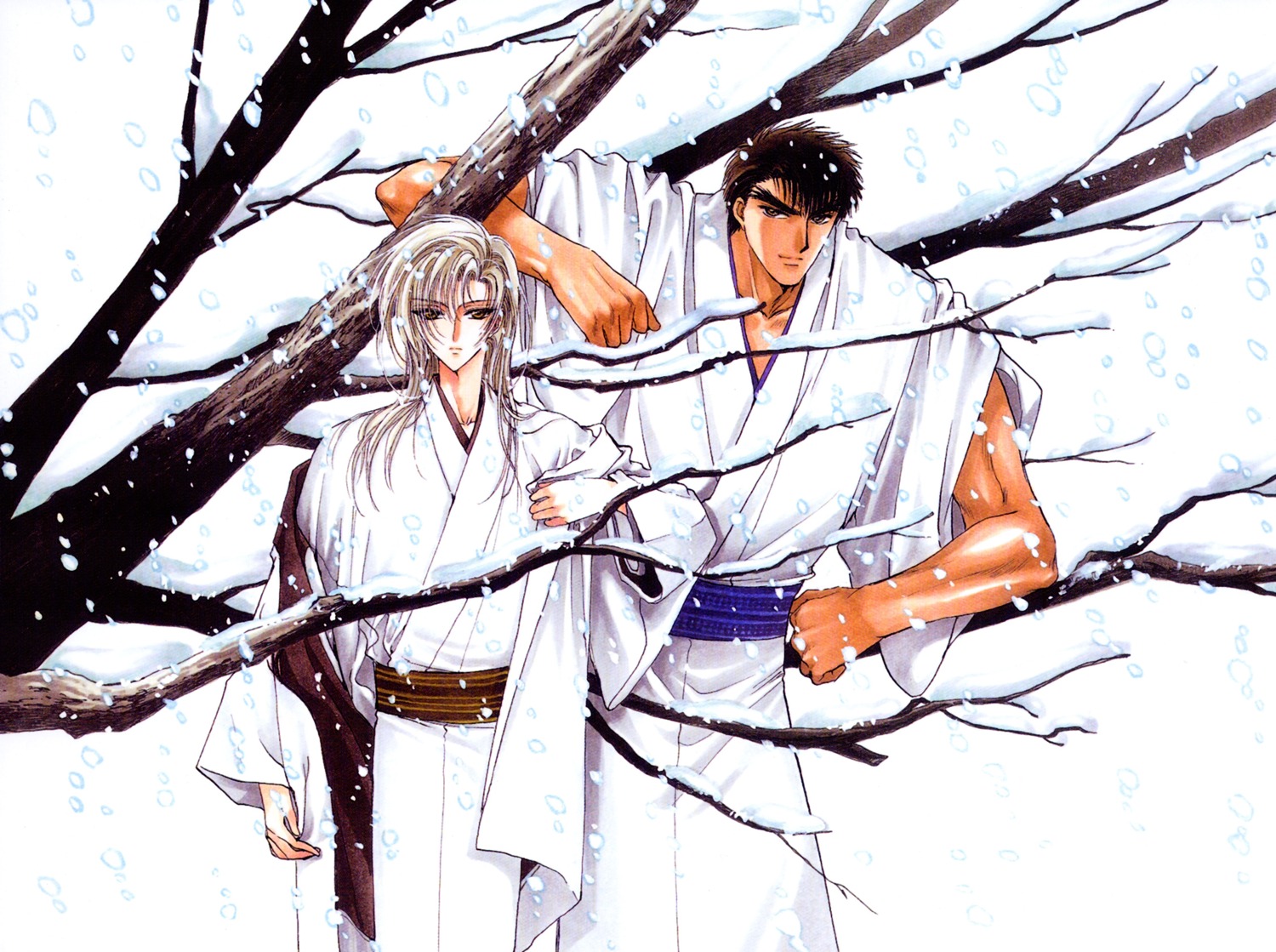 clamp, kusanagi_shiyu, kuzuki_kakyou, male, x