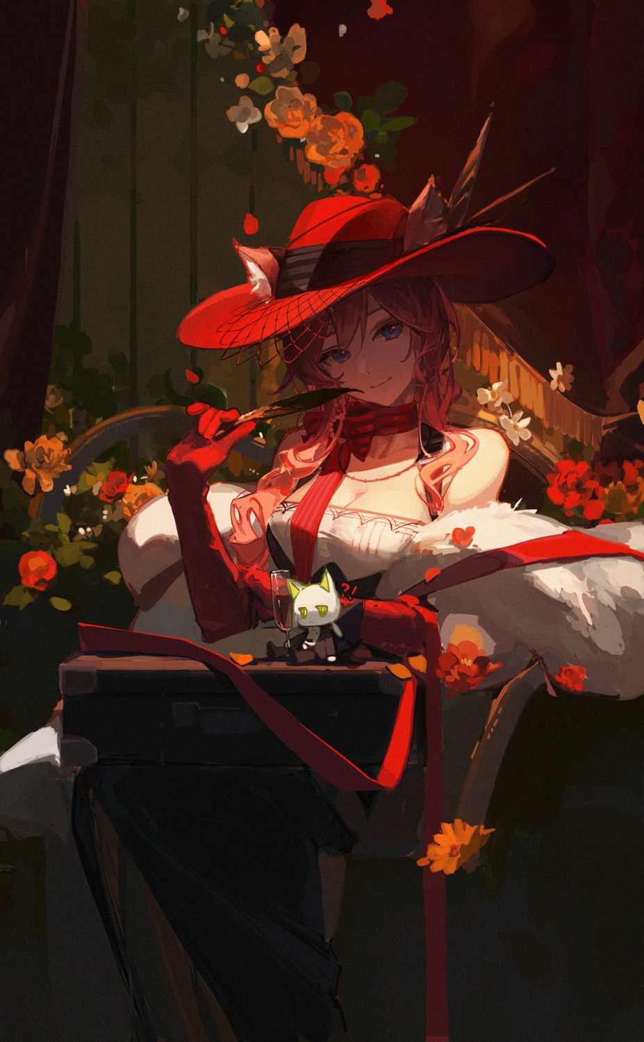 arknights, ciloranko, cleavage, dress, heidi_(arknights), kal'tsit_(arknights)