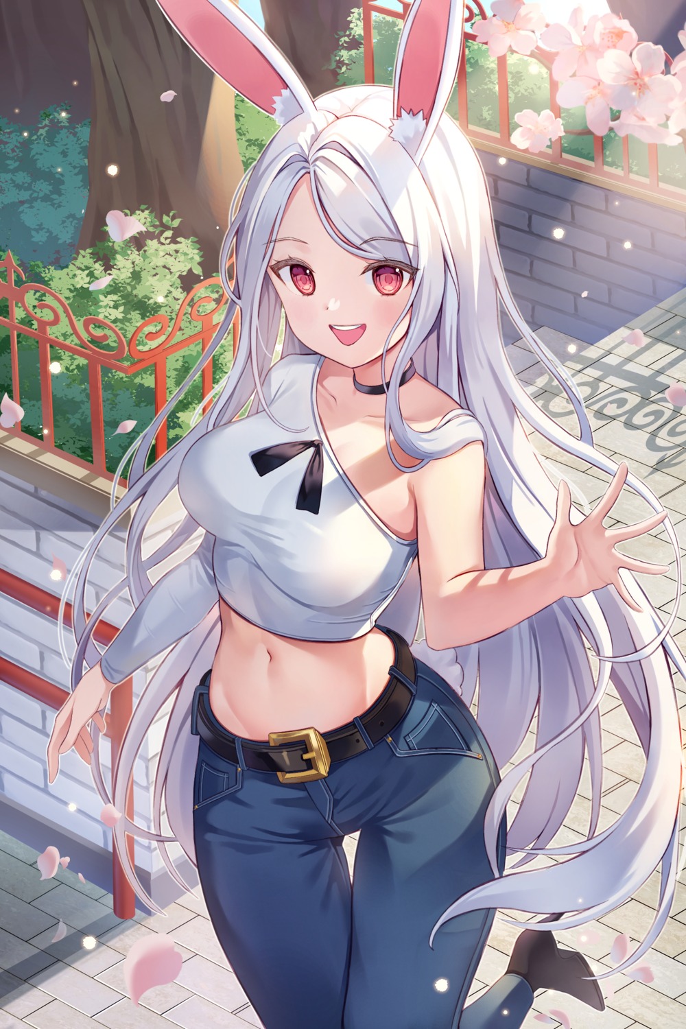 animal_ears, bunny_ears, greenapple, heels, no_bra