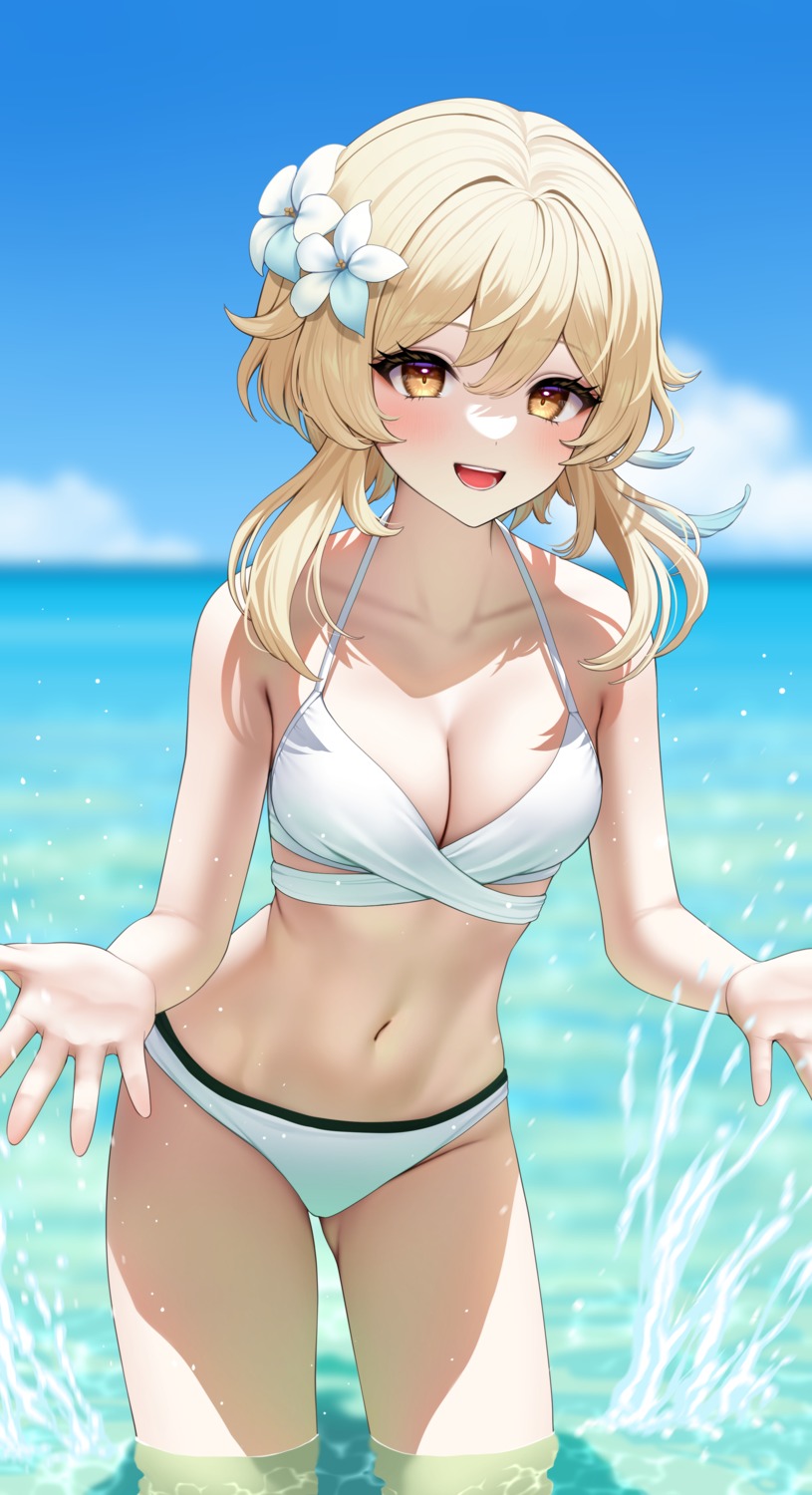 bikini, genshin_impact, kohanayuki, lumine, swimsuits, wet