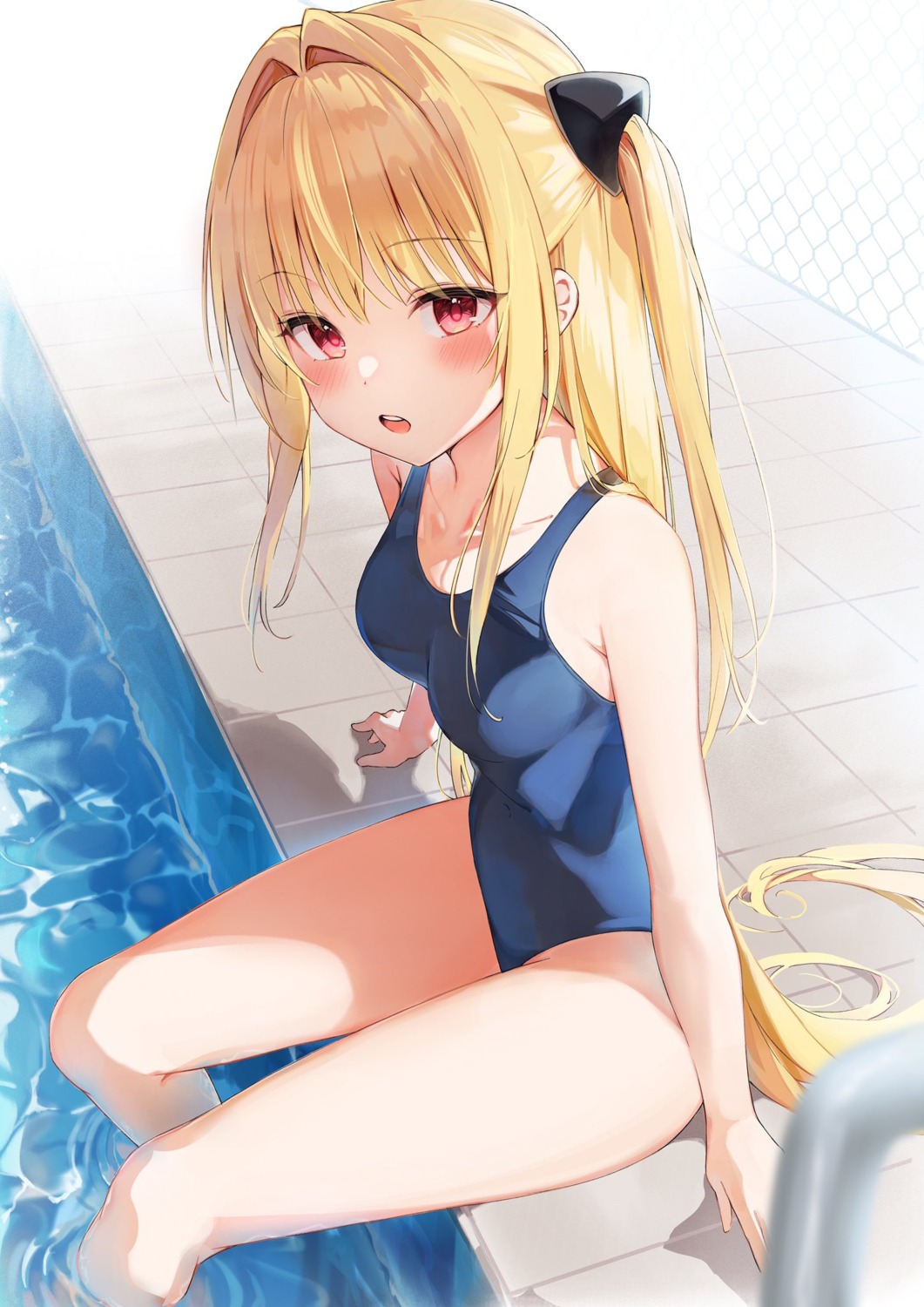 auui, konjiki_no_yami, school_swimsuit, swimsuits, to_love_ru, to_love_ru_darkness, wet