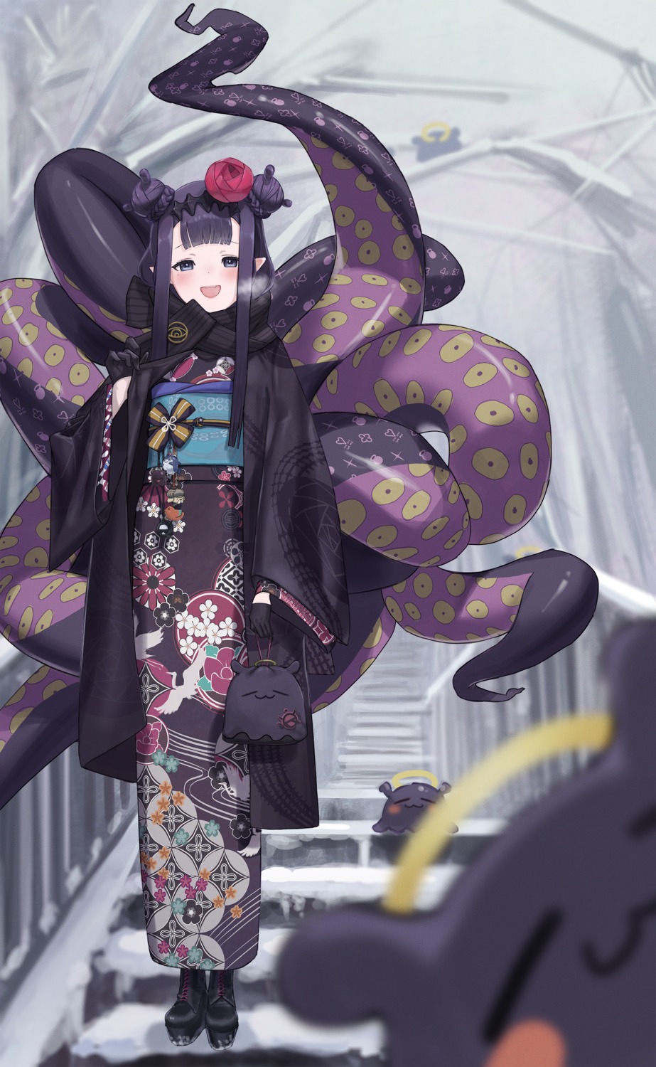 hololive, hololive_english, kimono, ninomae_ina'nis, pointy_ears, serie_niai, tentacles