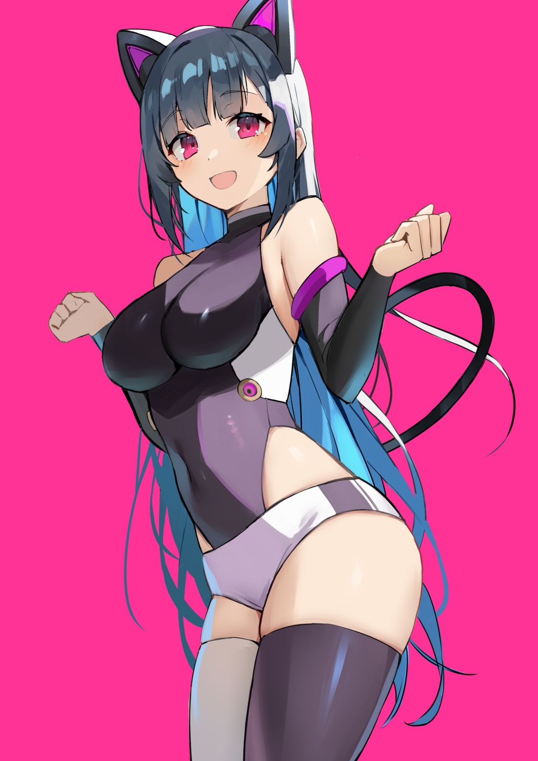 animal_ears, leotard, nekomimi, ryou_(ponpgo), tail, thighhighs