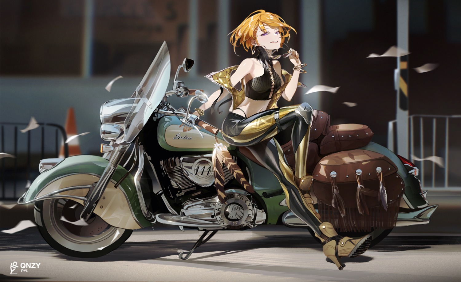 garter, heels, megane, pantsu, zhehewofu_huayou_shemeguanx