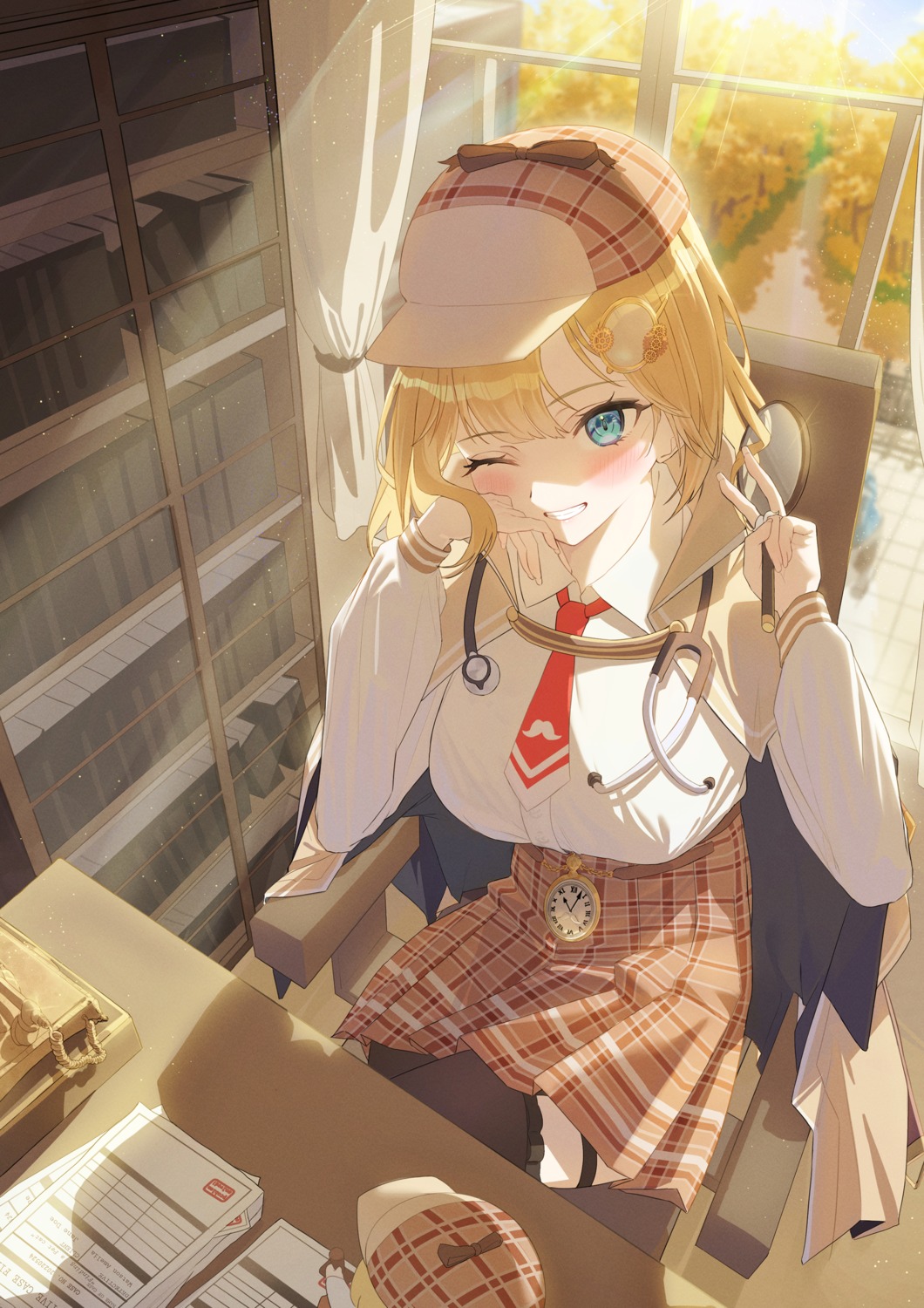 applepie_(12711019), garter, hololive, hololive_english, seifuku, thighhighs, watson_amelia