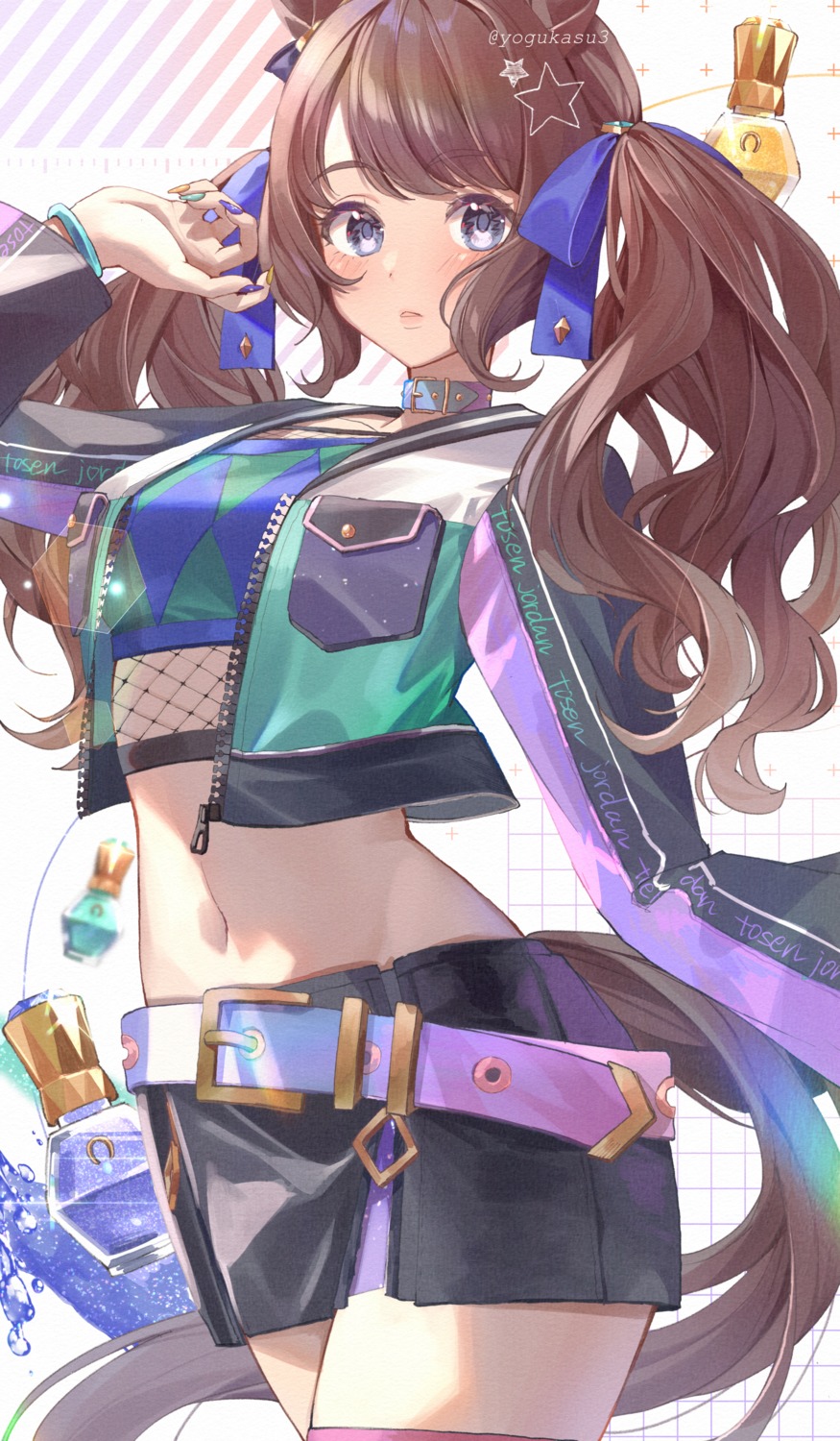 animal_ears, fishnets, tail, thighhighs, uma_musume_pretty_derby, yogukasu