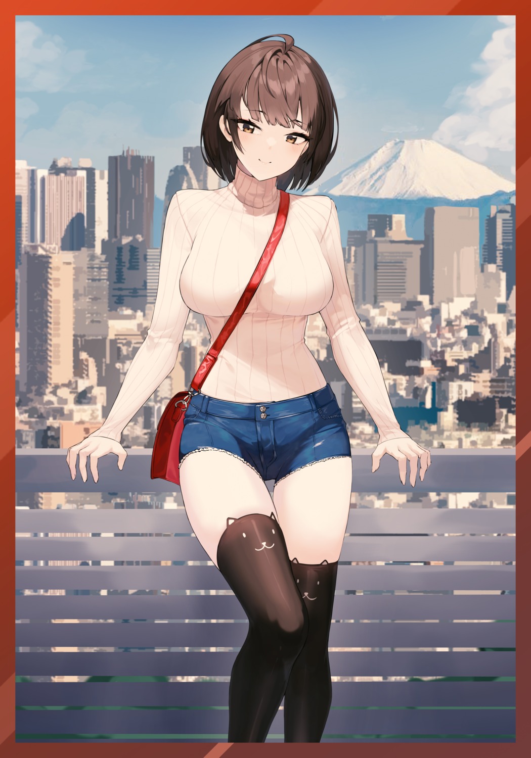 cynd, sweater, thighhighs