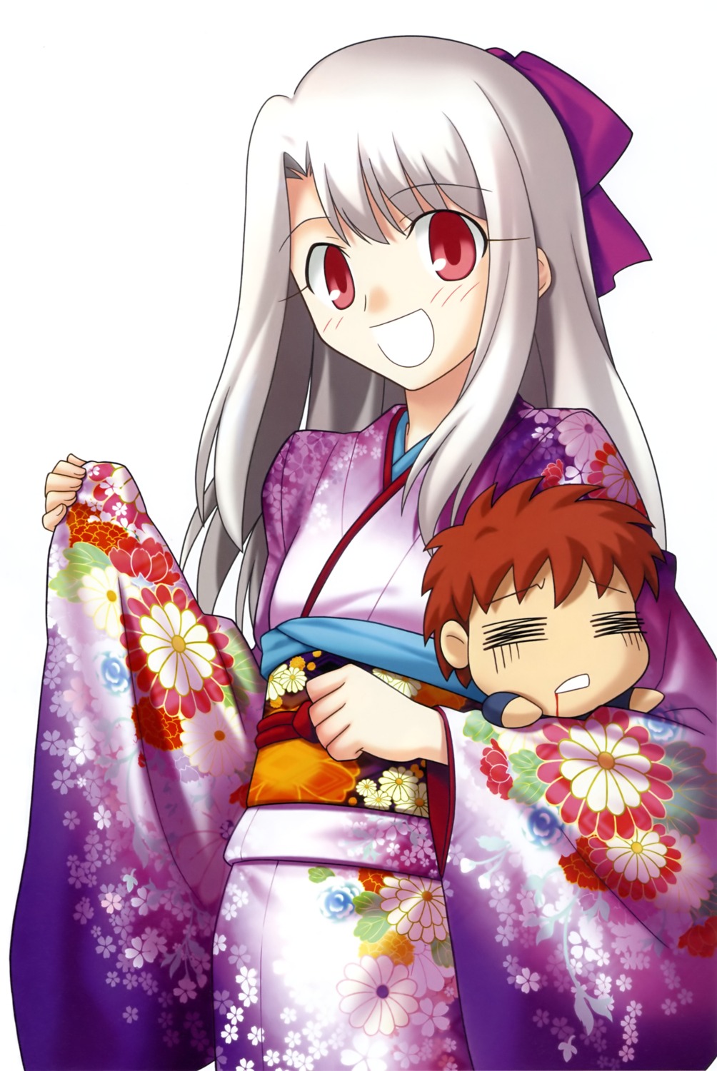chibi, emiya_shirou, fate/stay_night, higurashi_ryuuji, illyasviel_von_einzbern, kimono, type-moon