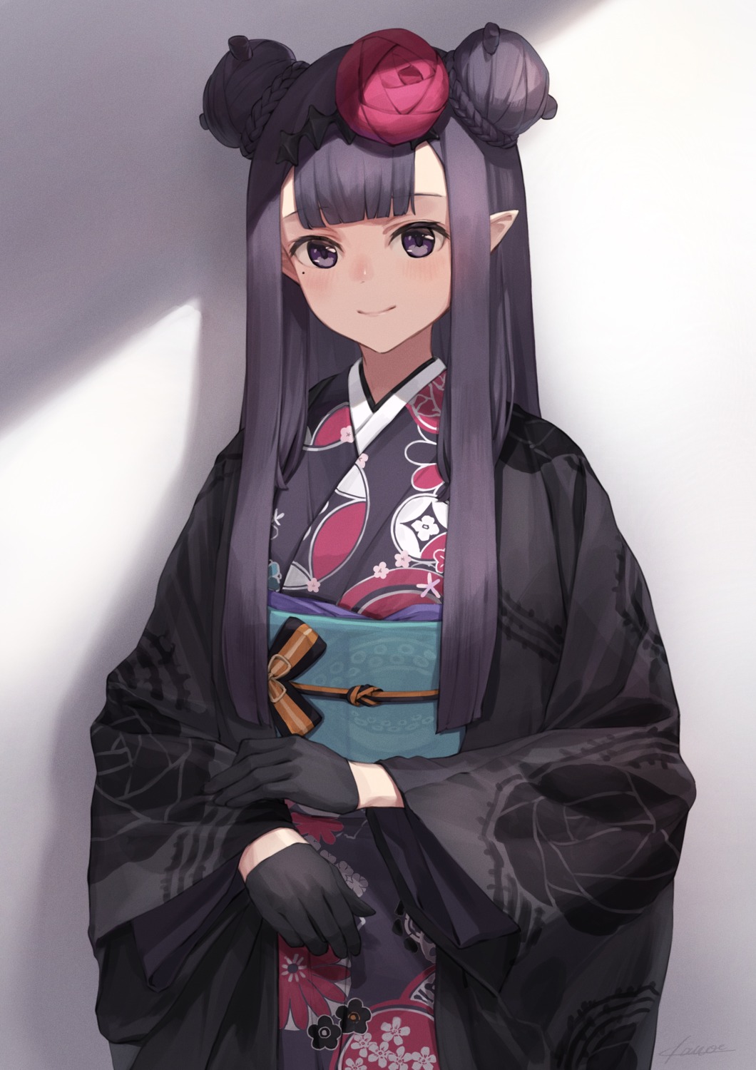 hololive, hololive_english, kanoe_(tatsukanoe), kimono, ninomae_ina'nis, pointy_ears
