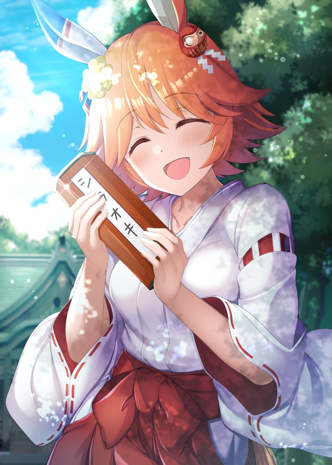 animal_ears, ment, miko, tail