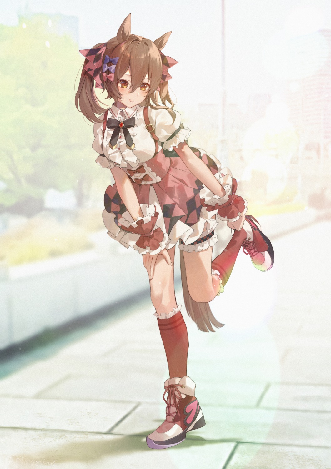 animal_ears, garter, smart_falcon_(umamusume), tail, uma_musume_pretty_derby, uniform, yogukasu