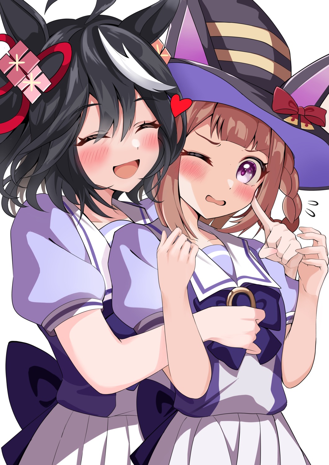 animal_ears, kitasan_black_(umamusume), ryuryu_mt, seifuku, sweep_tosho_(umamusume), uma_musume_pretty_derby, yuri