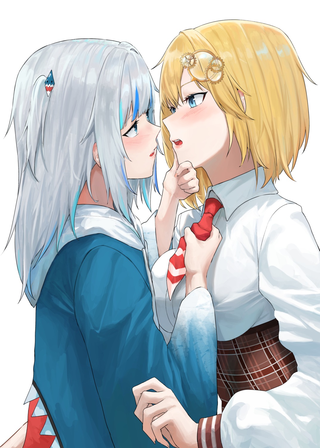 gawr_gura, hololive, hololive_english, kase_22, seifuku, watson_amelia, yuri