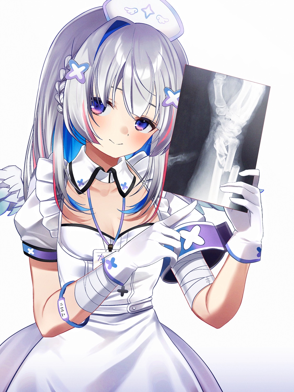 amane_kanata, bandages, hiroikara_(smhong04), hololive, nurse, wings