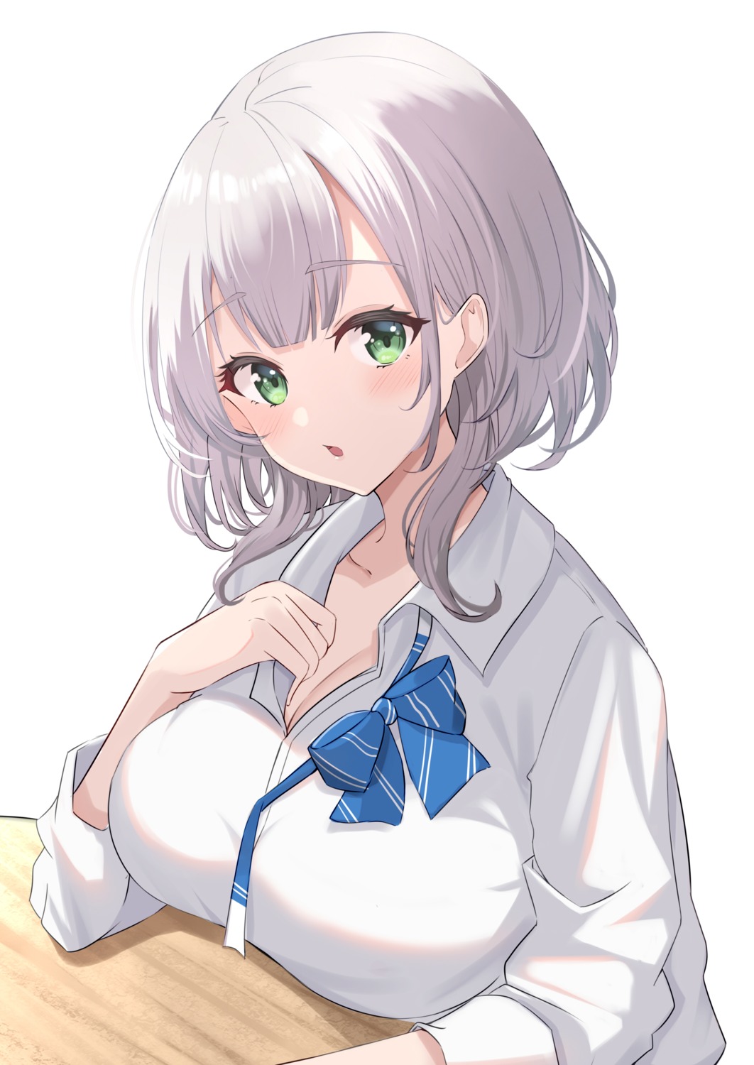 cleavage, dreamoon, hololive, seifuku, shirogane_noel, undressing