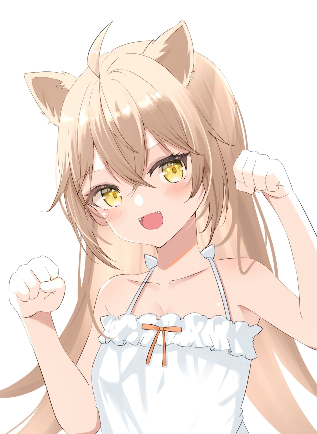 animal_ears, dreamoon, dress, indie_virtual_youtuber, rurudo_lion, summer_dress