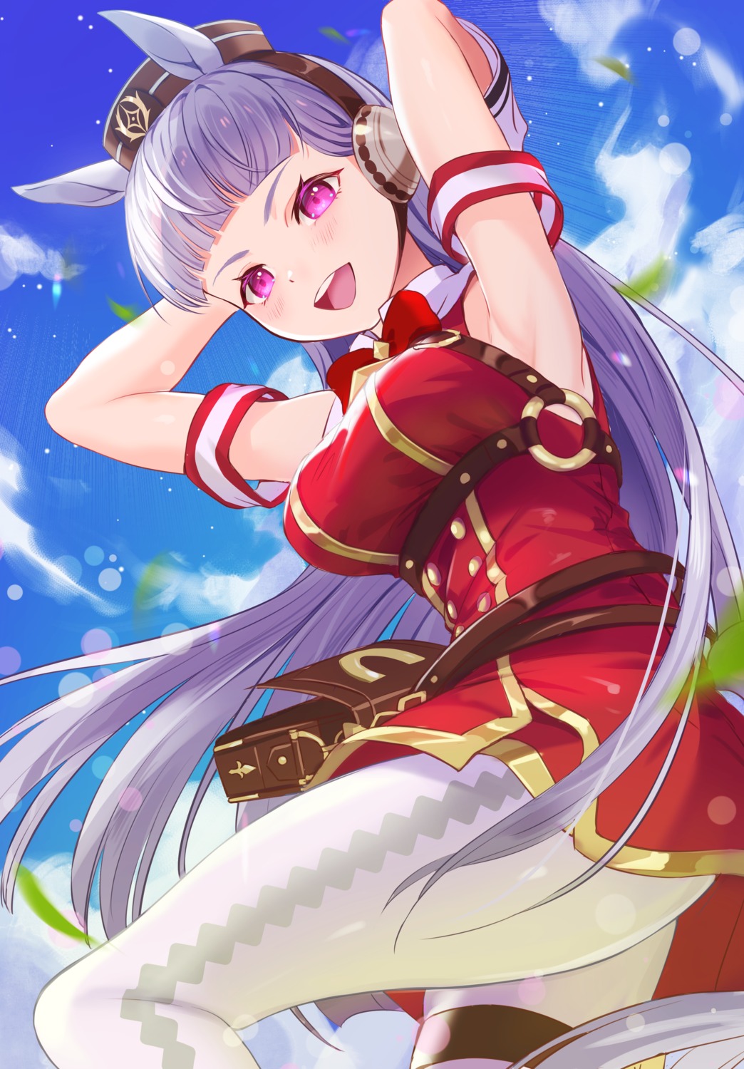akaike, animal_ears, dress, garter, gold_ship_(umamusume), pantyhose, tail, uma_musume_pretty_derby