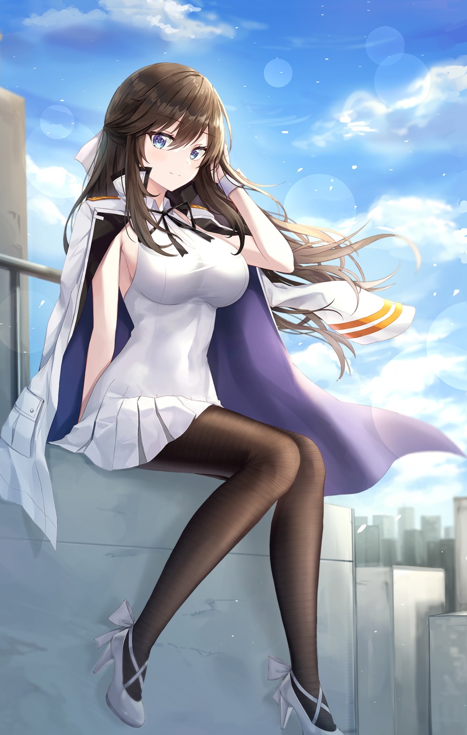 counter:side, dress, heels, minari_(lmina09), pantyhose