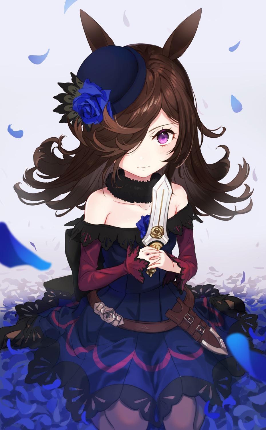 akaike, animal_ears, dress, pantyhose, rice_shower_(umamusume), uma_musume_pretty_derby, weapon