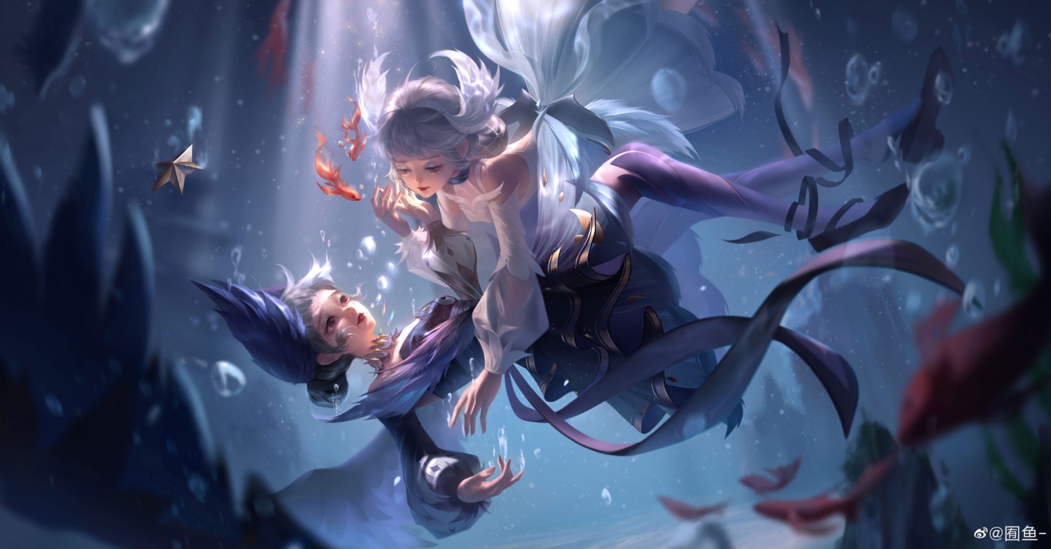 dress, heels, honor_of_kings, see_through, watermark, wet, xiao_qiao, you_yu