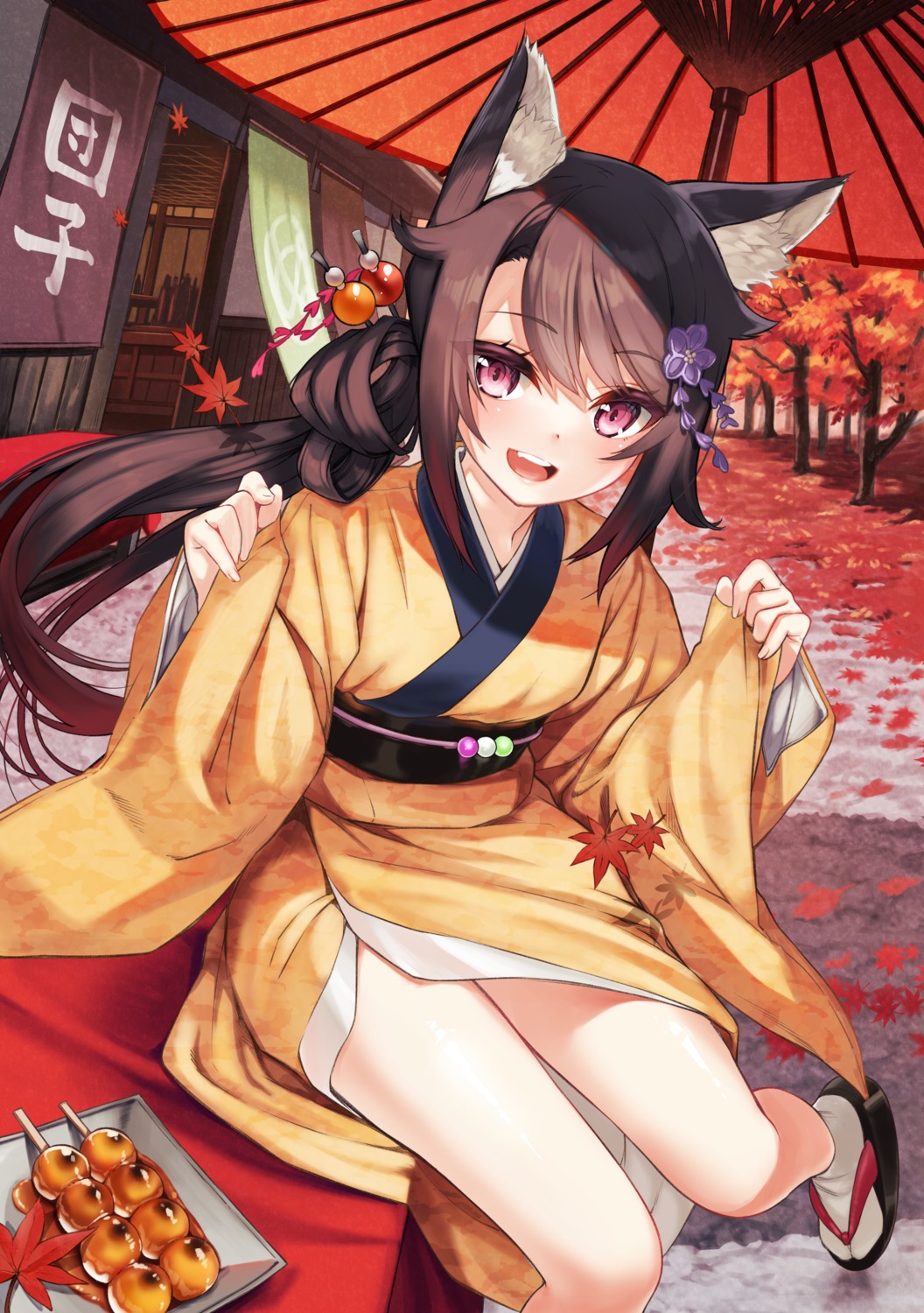 animal_ears, kimono, kitsune, zero_(miraichizu)