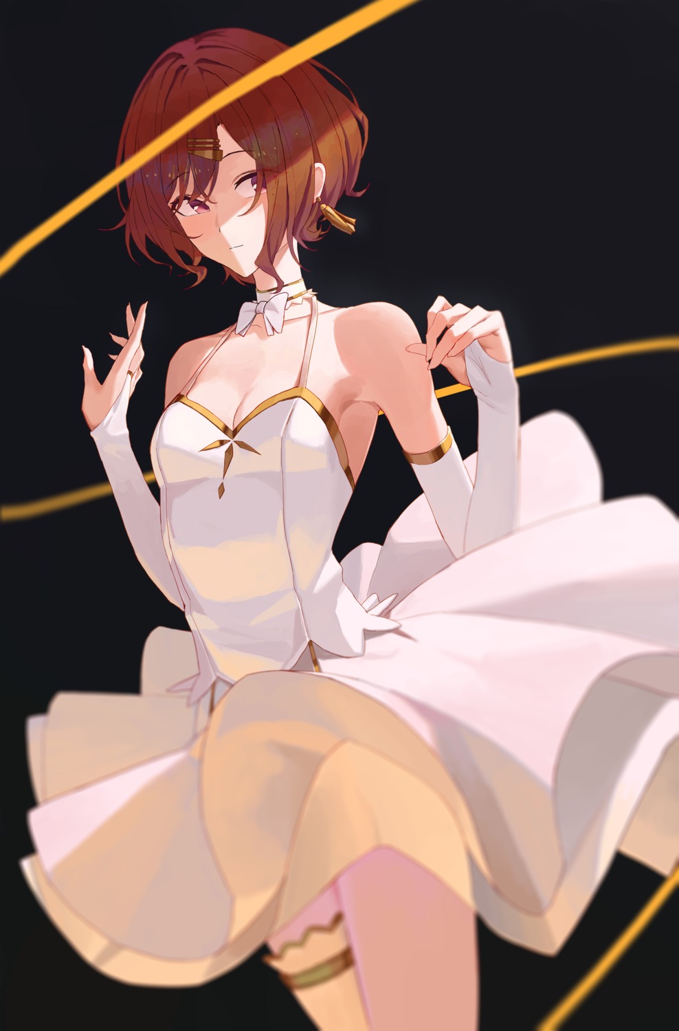 cleavage, higuchi_madoka, no_bra, starshell, the_idolm@ster, the_idolm@ster_shiny_colors, thighhighs