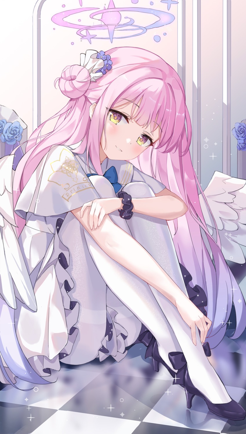 angel, blue_archive, dress, heels, misono_mika, pantyhose, serika, wings