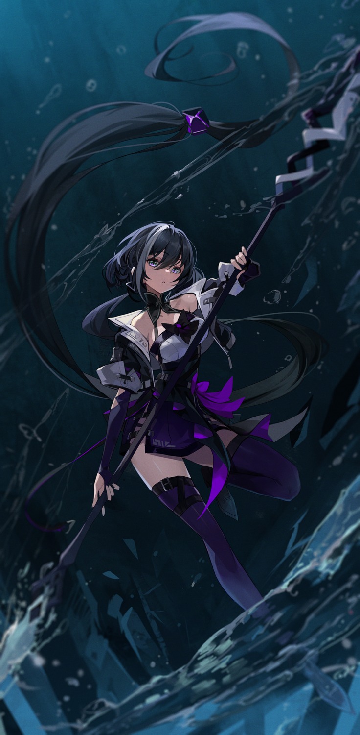 dress, goomrrat, thighhighs, weapon