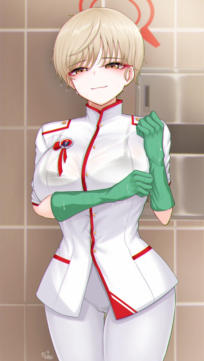 82jhin, blue_archive, bra, cameltoe, halo, ikekura_marina, see_through, uniform