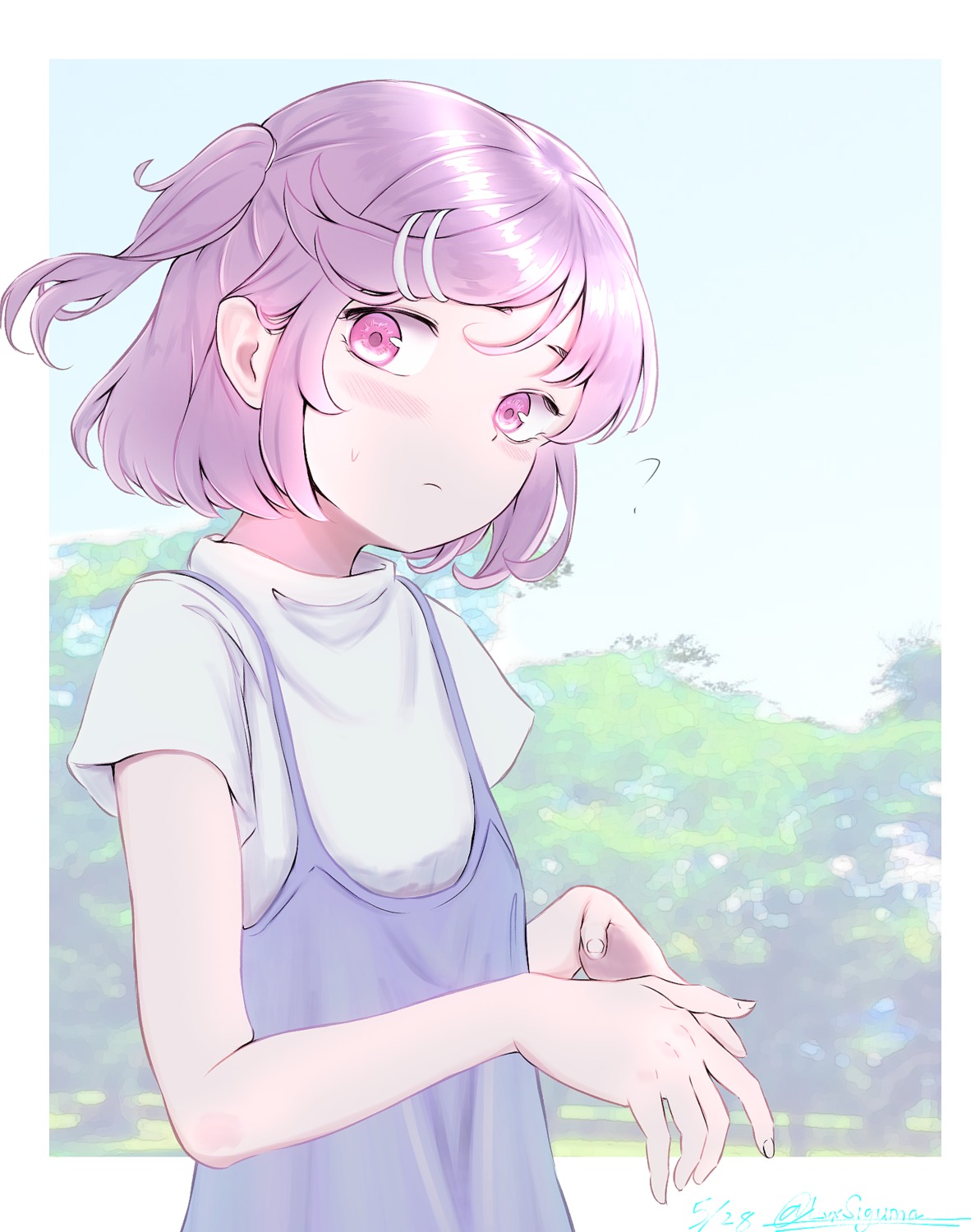 doki_doki_literature_club!, natsuki_(doki_doki_literature_club!), overalls, tagme